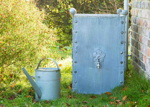 An Arthur Jack metal water butt is perfect for stored rainwater for your watering can 